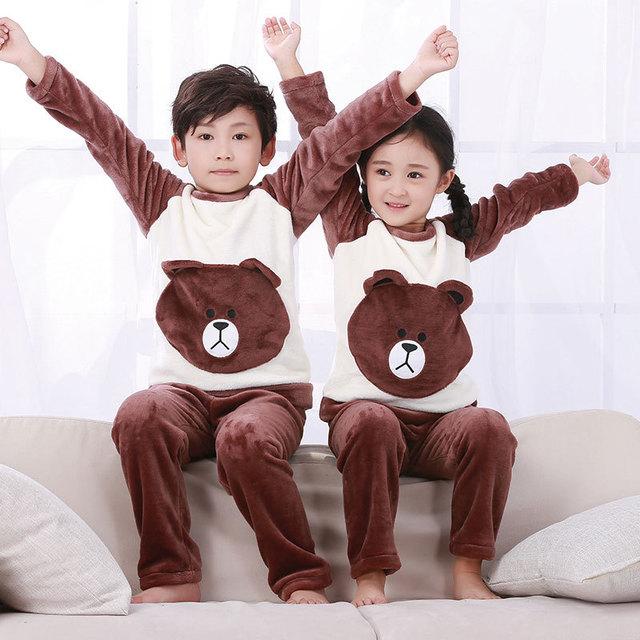 2019 New Warm Winter Kids Pajamas Sets Children Sleepwear Sets 962