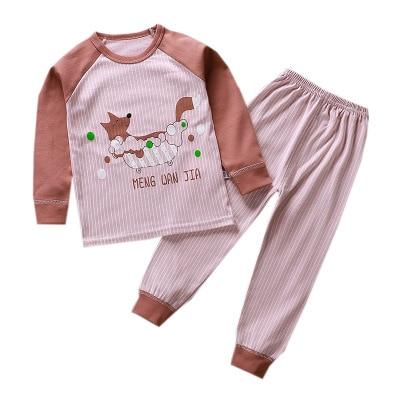 Cartoon Kids Pajamas Sets Cotton Boys Sleepwear Suit Warm Child Girl Pajamas Long Sleeve Tops+Pants 2pcs Children Clothing