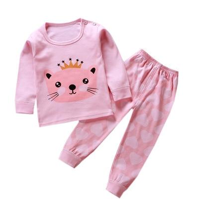 Cartoon Kids Pajamas Sets Cotton Boys Sleepwear Suit Warm Child Girl Pajamas Long Sleeve Tops+Pants 2pcs Children Clothing