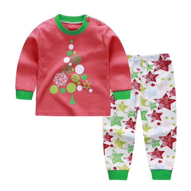 Children's Pyjamas For Long Sleeves 2pcs Cotton Cartoon Printed Girls Clothing
