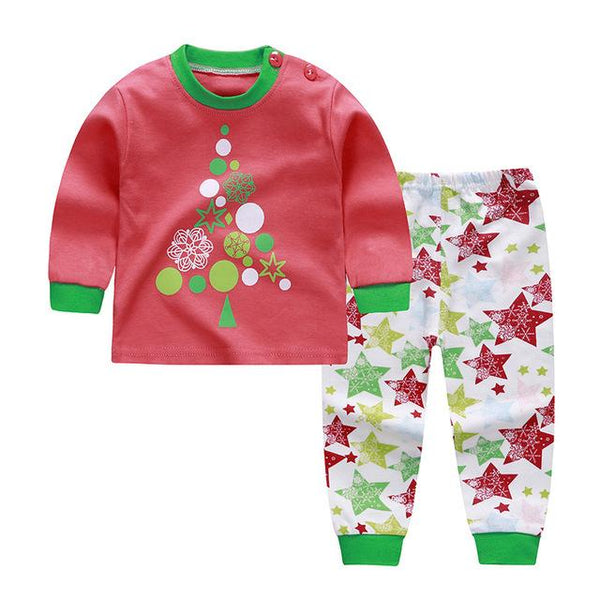 Children's Pyjamas For Long Sleeves 2pcs Cotton Cartoon Printed Girls Clothing