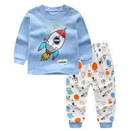 Special Sale 2pcs/set Long Sleeve Pyjamas Baby boys Cartoon Rabbit Printed Clothing suits