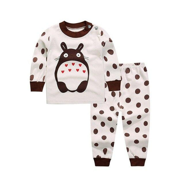 Kids Boys Pajama Sets Cartoon Print Long Sleeve O-Neck Cute T-Shirt Tops with Pants Baby Girls Child Autumn Sleeping Clothes