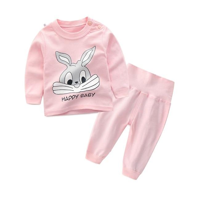 Kids Boys Pajama Sets Cartoon Print Long Sleeve O-Neck Cute T-Shirt Tops with Pants Baby Girls Child Autumn Sleeping Clothes