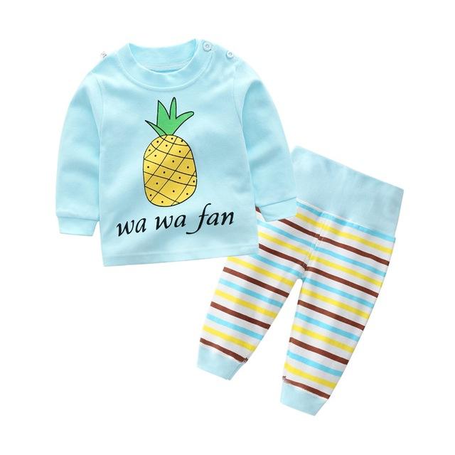 Kids Boys Pajama Sets Cartoon Print Long Sleeve O-Neck Cute T-Shirt Tops with Pants Baby Girls Child Autumn Sleeping Clothes