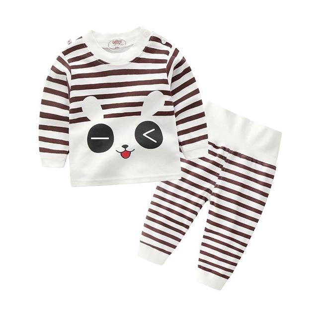Kids Boys Pajama Sets Cartoon Print Long Sleeve O-Neck Cute T-Shirt Tops with Pants Baby Girls Child Autumn Sleeping Clothes