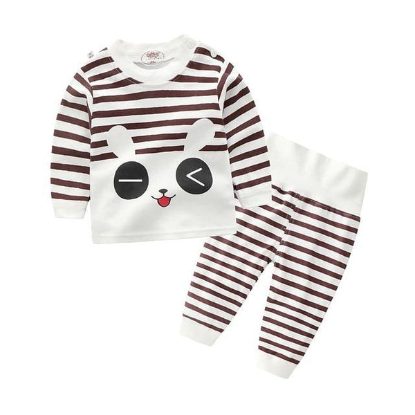 Kids Boys Pajama Sets Cartoon Print Long Sleeve O-Neck Cute T-Shirt Tops with Pants Baby Girls Child Autumn Sleeping Clothes