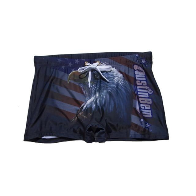 New Male Swimwear Men's Swimming Shorts Trunks Men Beachwear Beach Swimsuit Sport Eagle Flag Print Summer Surf Boxer Mens Shorts