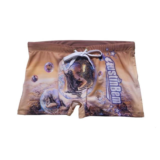 New Male Swimwear Men's Swimming Shorts Trunks Men Beachwear Beach Swimsuit Sport Eagle Flag Print Summer Surf Boxer Mens Shorts