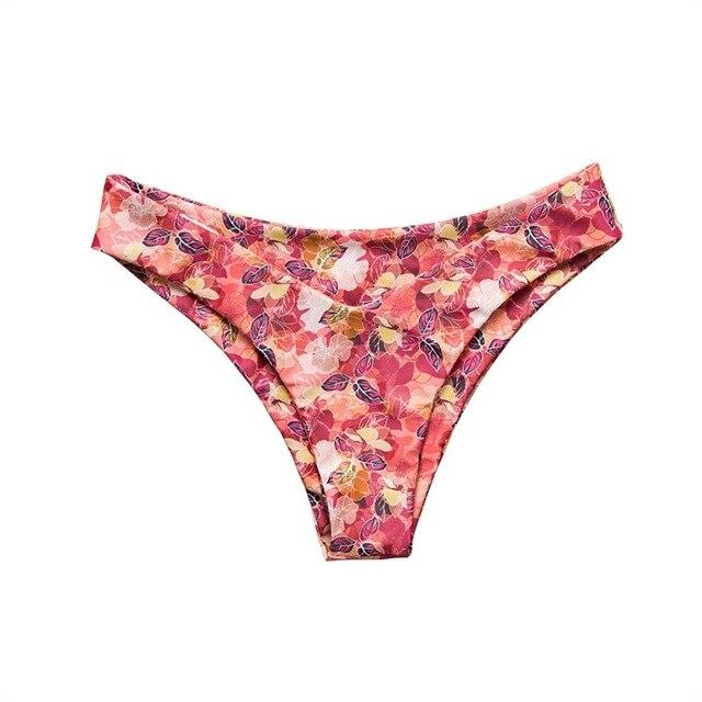 Floral Bikini Set Sexy Bandeau Swimwear Women Mixed Size Swimsuit Free Match Upper Bikini Halter Bathing Suit Beachwear Printed