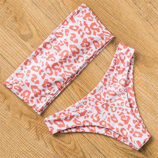 Floral Bikini Set Sexy Bandeau Swimwear Women Mixed Size Swimsuit Free Match Upper Bikini Halter Bathing Suit Beachwear Printed