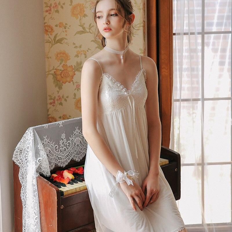 Nighty For Ladies Women Home Dress White Nightgown 1362