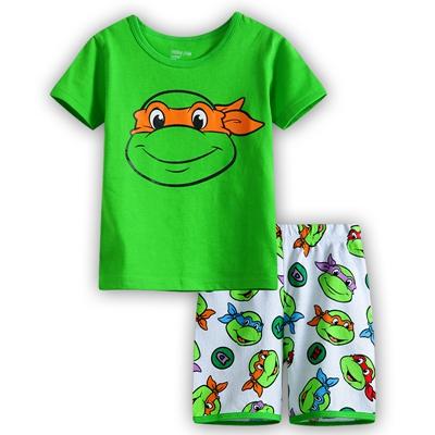 Retail! Children's pajamas Sets Summer Baby Girls pajamas Snow Queen cartoon Kids sleepwear short sleeve t-shirts+shorts suits