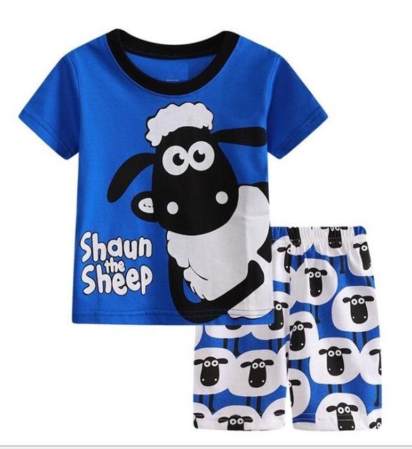 Summer Girls Princess Pajamas Baby Cartoon Clothing Sets Kids Pyjamas Pijamas Boys Girls short Sleeve Sleepwear Night wear