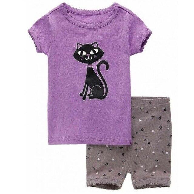 Summer Girls Princess Pajamas Baby Cartoon Clothing Sets Kids Pyjamas Pijamas Boys Girls short Sleeve Sleepwear Night wear