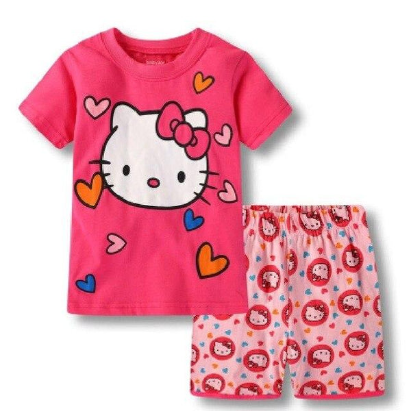 Summer Girls Princess Pajamas Baby Cartoon Clothing Sets Kids Pyjamas Pijamas Boys Girls short Sleeve Sleepwear Night wear