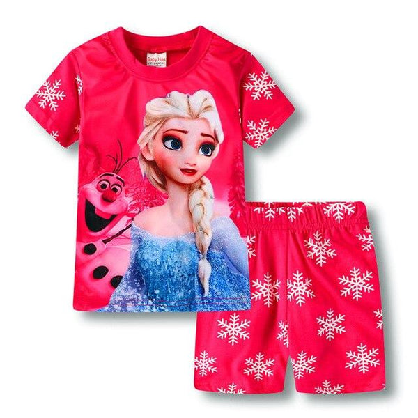 Summer Girls Princess Pajamas Baby Cartoon Clothing Sets Kids Pyjamas Pijamas Boys Girls short Sleeve Sleepwear Night wear