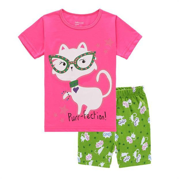 Summer Girls Princess Pajamas Baby Cartoon Clothing Sets Kids Pyjamas Pijamas Boys Girls short Sleeve Sleepwear Night wear