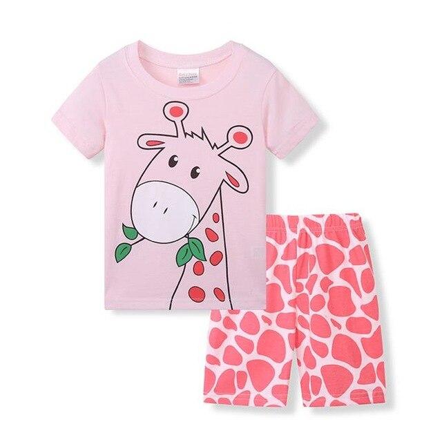 Summer Girls Princess Pajamas Baby Cartoon Clothing Sets Kids Pyjamas Pijamas Boys Girls short Sleeve Sleepwear Night wear