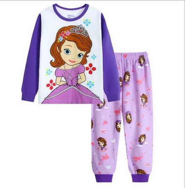 Long Sleeve Pajamas Cotton Cartoon Children Pyjamas Clothing Sets Kids Pijamas Toddler Clothes Suits Baby Girls Sleepwear YW261