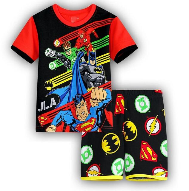 2016 New Arrival Summer Children Cartoon pyjamas Clothing Sets Boys Girls Short Sleeve T-shirt+shorts Suit Baby Kids Pajamas Set