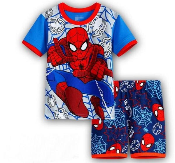 2016 New Arrival Summer Children Cartoon pyjamas Clothing Sets Boys Girls Short Sleeve T-shirt+shorts Suit Baby Kids Pajamas Set