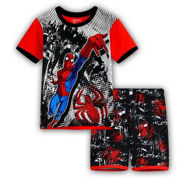 2016 New Arrival Summer Children Cartoon pyjamas Clothing Sets Boys Girls Short Sleeve T-shirt+shorts Suit Baby Kids Pajamas Set
