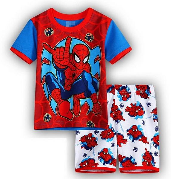 2016 New Arrival Summer Children Cartoon pyjamas Clothing Sets Boys Girls Short Sleeve T-shirt+shorts Suit Baby Kids Pajamas Set
