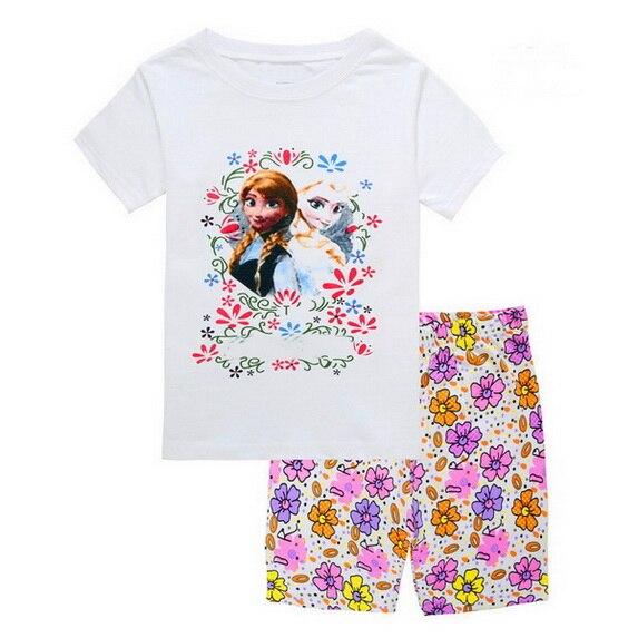 2018 Summer Children Cartoon Pyjamas Clothing Sets Boys Girls Short Sleeve Tops+Pants Suit Baby Kids Pajamas Set for 2-7T D53