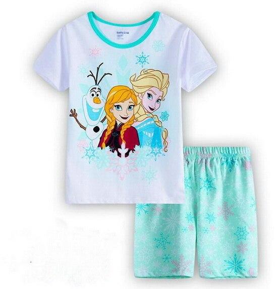 2018 Summer Children Cartoon Pyjamas Clothing Sets Boys Girls Short Sleeve Tops+Pants Suit Baby Kids Pajamas Set for 2-7T D53