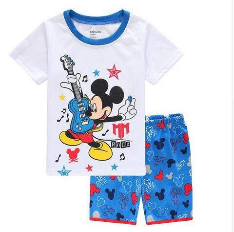 A%A-604 2PCS Kids Baby Pajamas Set Toddler Kid Boy Girls Minnie Mickey Pijamas Long Sleeve Pyjamas set Tops Long Pants Sleepwea
