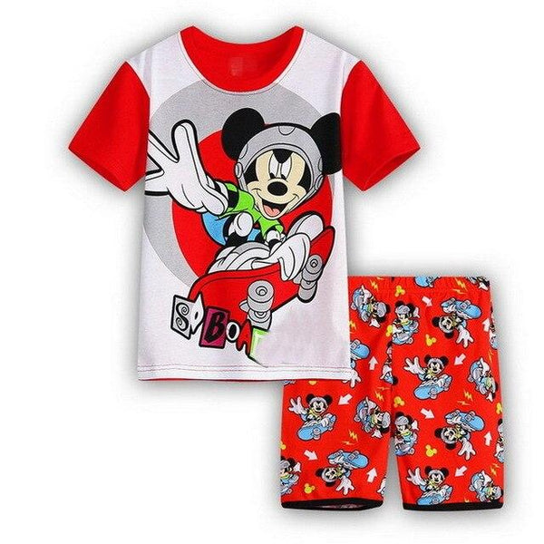 A%A-604 2PCS Kids Baby Pajamas Set Toddler Kid Boy Girls Minnie Mickey Pijamas Long Sleeve Pyjamas set Tops Long Pants Sleepwea