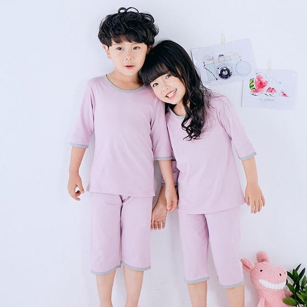 Summer Children's Pajamas Cartoon Pajamas For Girls Boys Short Sleeve T-shirt+Pants Pyjamas Sets Baby Clothes Kids Sleepwear