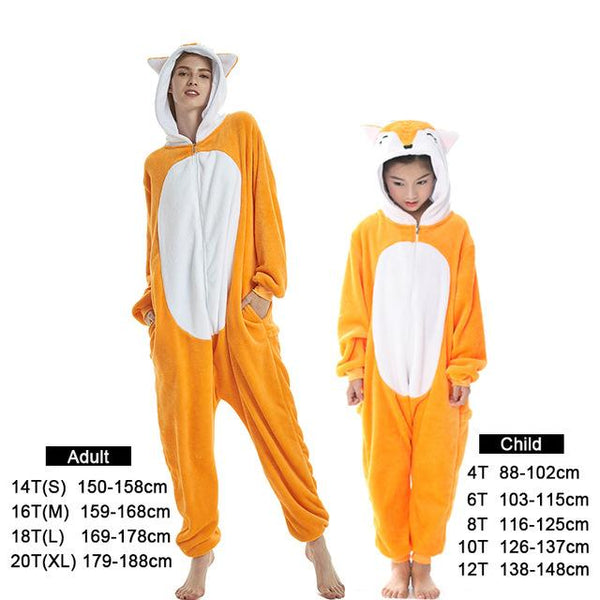 Flannel kids pajama set winter animal adult unicorn pajamas for women men warm pyjamas kigurumi onesie fox boys girls sleepwear