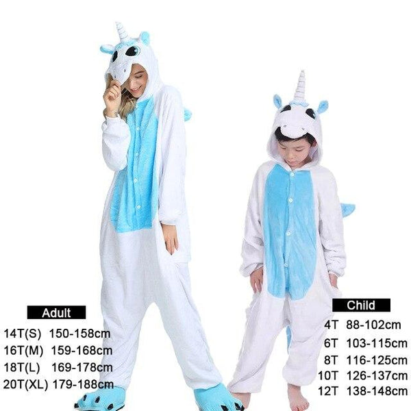 Flannel kids pajama set winter animal adult unicorn pajamas for women men warm pyjamas kigurumi onesie fox boys girls sleepwear