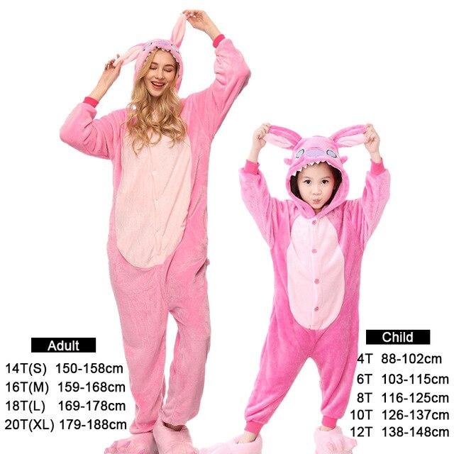 Flannel kids pajama set winter animal adult unicorn pajamas for women men warm pyjamas kigurumi onesie fox boys girls sleepwear