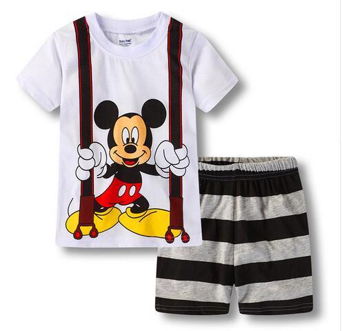 Boys Girl Pijamas Kids Set Enfant Sleepwear Childrens Pyjamas Clothing Sets Kids Pajamas 2-7 Years summer Cartoon Nightwear YW56