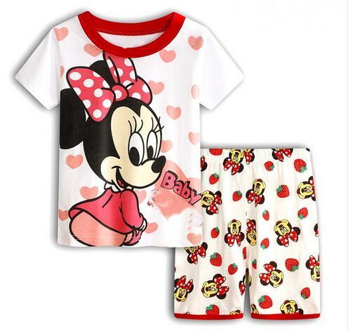 Boys Girl Pijamas Kids Set Enfant Sleepwear Childrens Pyjamas Clothing Sets Kids Pajamas 2-7 Years summer Cartoon Nightwear YW56
