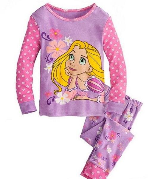 New Sale High Quality Autumn Baby Girls Pajamas Sets Sports Suit Long Sleeve T-shirt +Pants Kids Childrens Clothing Sets YW264