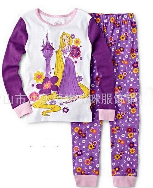 New Sale High Quality Autumn Baby Girls Pajamas Sets Sports Suit Long Sleeve T-shirt +Pants Kids Childrens Clothing Sets YW264