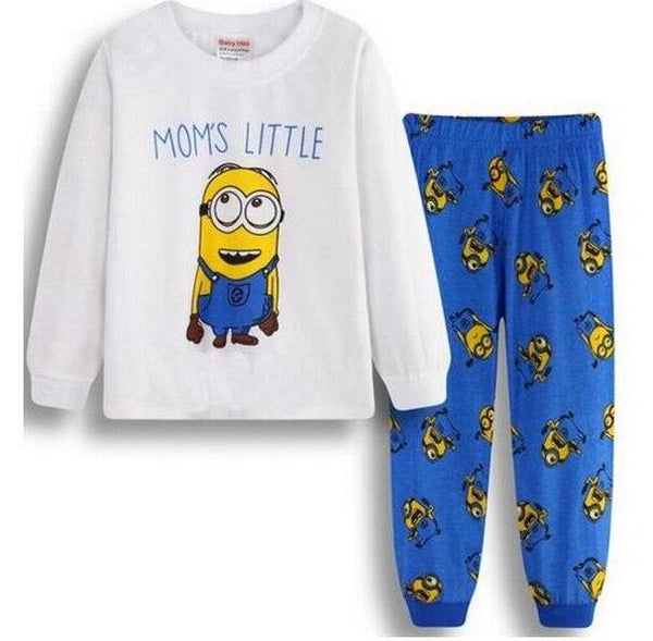 Drop Shipping Boys Girl Sleepwear Suits Cotton Long Children Clothes Sets T-Shirts Pants 2-Pieces Sets Kid Pyjamas 2-7Year YW252