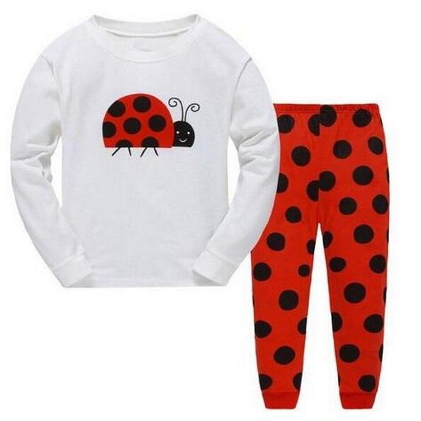 Drop Shipping Boys Girl Sleepwear Suits Cotton Long Children Clothes Sets T-Shirts Pants 2-Pieces Sets Kid Pyjamas 2-7Year YW252