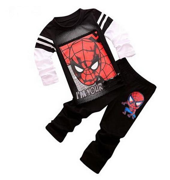 Drop Shipping boys girls pijamas cotton children pyjamas sleepwear baby kids pajama set spider man toddler boy clothes set YW281