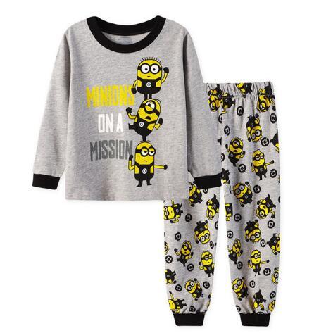 Drop Shipping Boys Girl Sleepwear Suits Cotton Long Children Clothes Sets T-Shirts Pants 2-Pieces Sets Kid Pyjamas 2-7Year YW252