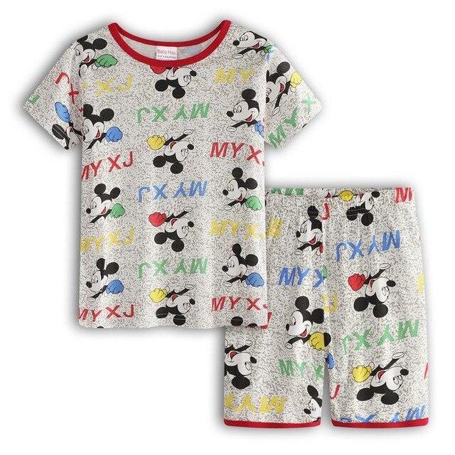 2019 Kids Summer Pajamas Clothing Children Underwear Cartoon Letter T-shirts+Shorts Boys Girls Sleepwear Baby Pyjamas Sets G76