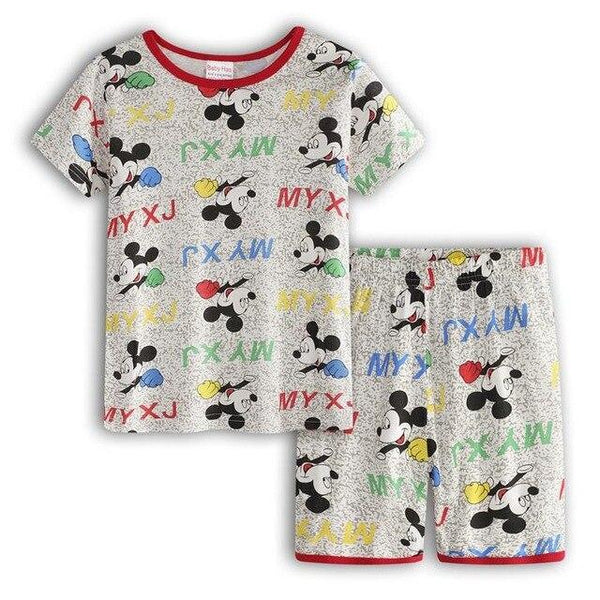 2019 Kids Summer Pajamas Clothing Children Underwear Cartoon Letter T-shirts+Shorts Boys Girls Sleepwear Baby Pyjamas Sets G76