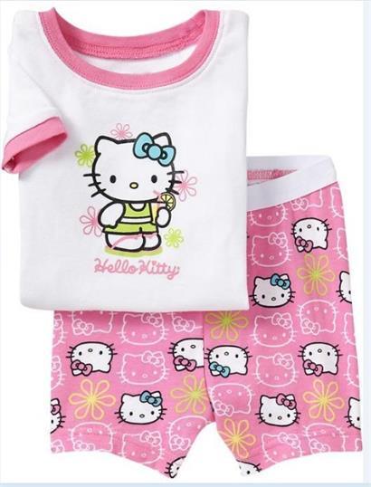 2019 Kids Summer Pajamas Clothing Children Underwear Cartoon Letter T-shirts+Shorts Boys Girls Sleepwear Baby Pyjamas Sets G76