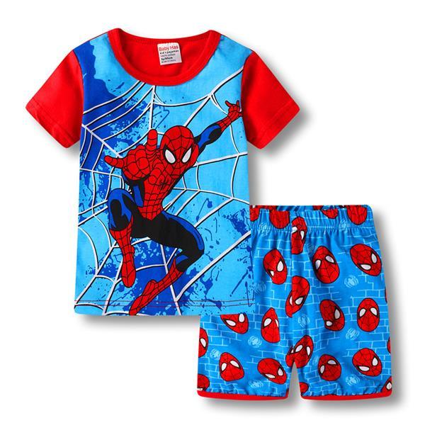 2019 Kids Summer Pajamas Clothing Children Underwear Cartoon Letter T-shirts+Shorts Boys Girls Sleepwear Baby Pyjamas Sets G76