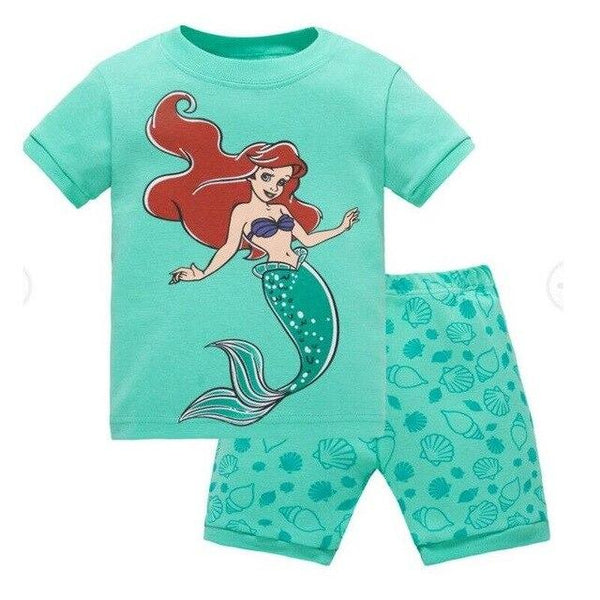2019 Kids Summer Pajamas Clothing Children Underwear Cartoon Letter T-shirts+Shorts Boys Girls Sleepwear Baby Pyjamas Sets G76