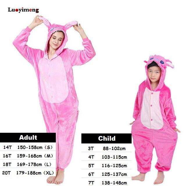Pink Licorne Kids Kigurumi Panda Blanket Overall Adult Children Hoodie Animal Christmas Pajamas Onesie Cosplay Flannel Sleepwear